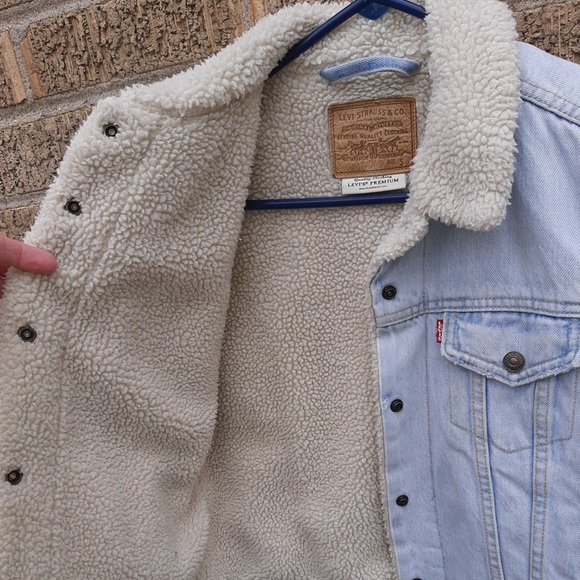 LEVI’S Original Trucker Sherpa Jacket Size Small Like New - Levi’s Premium Line - Picture 5 of 14